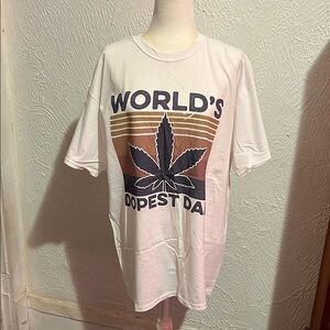 Graphic Tee with Leaf Design